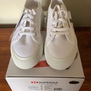 SUPERGA WHITE COTTON SNEAKERS SIZE 6.5